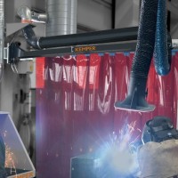 Braccio aspirante con staffa di fissaggio a muro flex